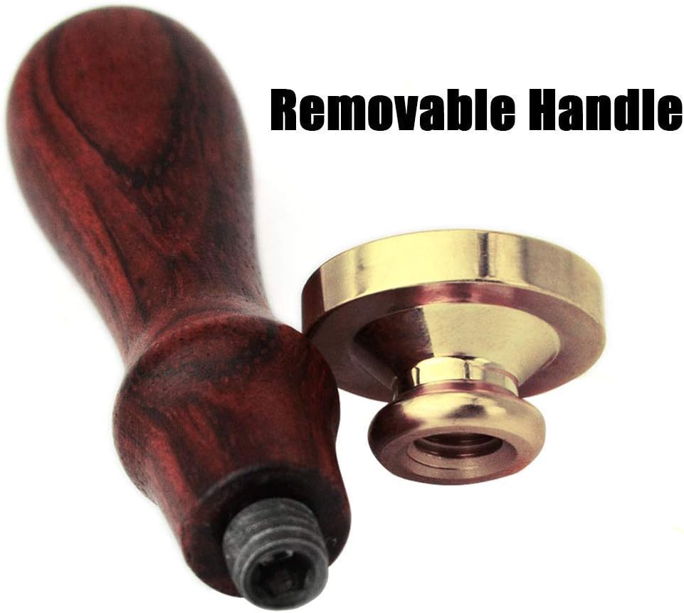 Xmas Wax Seal Stamp Kit, Set of 6 Christmas Design Sealing Wax Stamp Gift Kit with Brass Head Wooden Handle (Merry Christmas Tree + Deer)