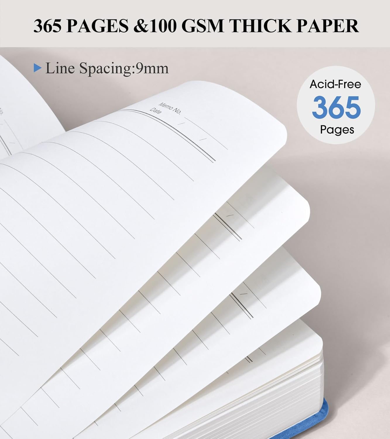 365 Page Thick Lined Journal Notebook for Men Women, A5 Leather Journals for Writing, Hardcover Notebooks for Work, School, Note Taking,Travel, Business,Personal Diary, College Ruled 5.9" x 8.4"