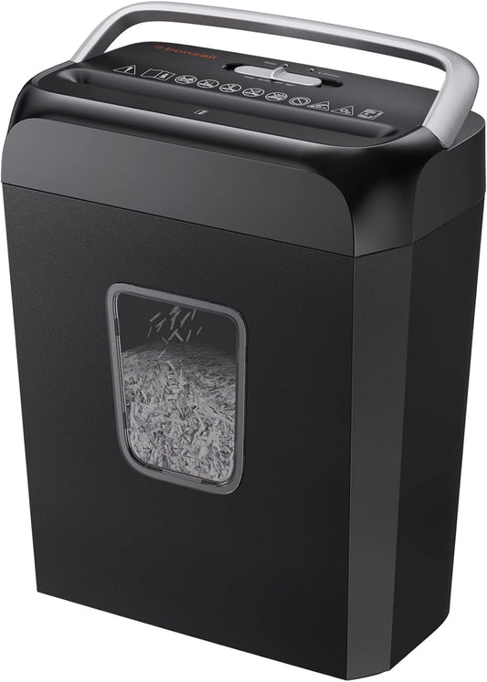 Bonsaii Paper Shredder, 3.4 Gals Wastebasket, 5-6 Sheet Crosscut Shredder for Home Use