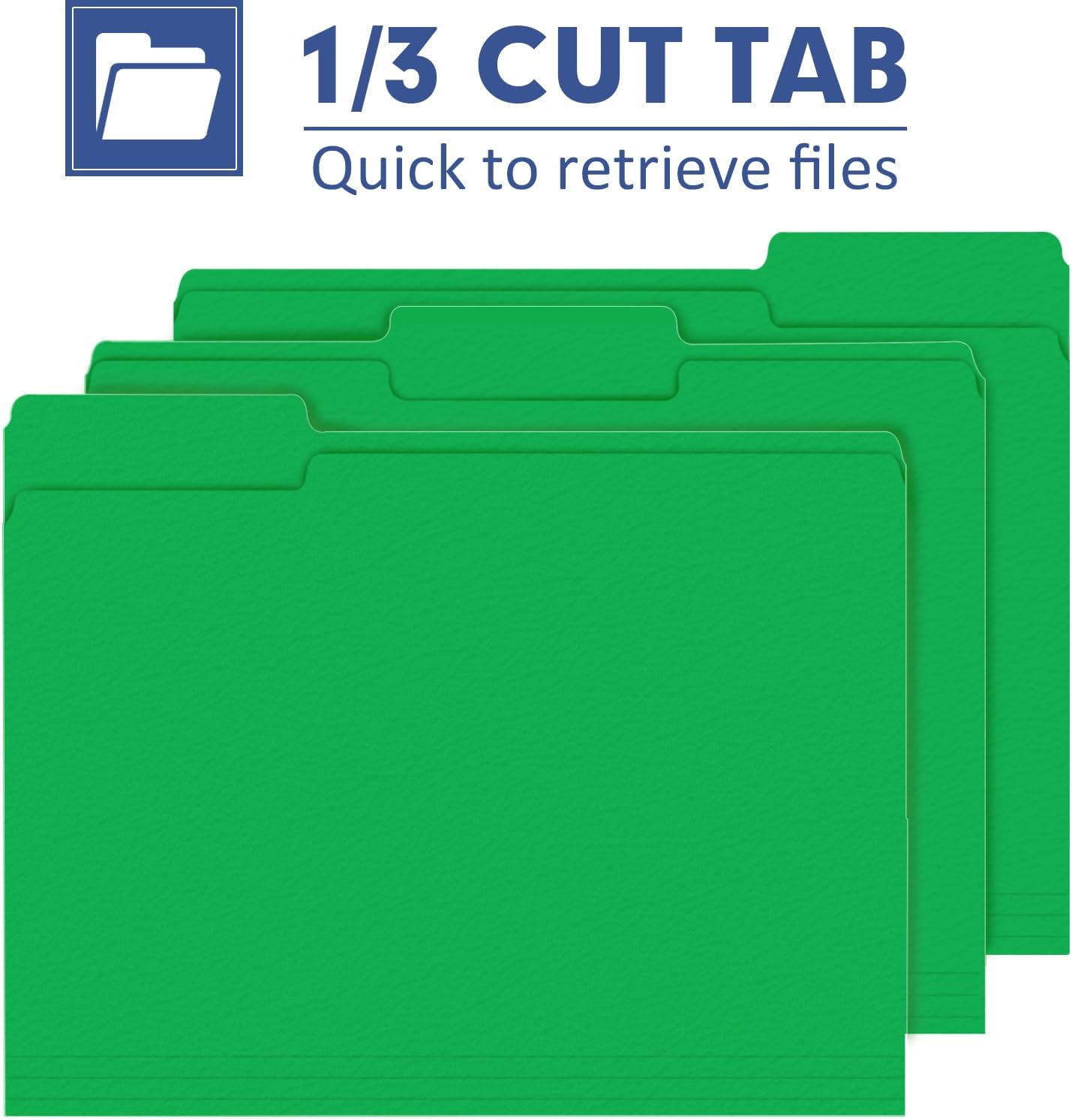 File Folder, PANDRI 120 Pack File Folder, 1/3 Cut Tab, Letter Size, Filing Folder for Office School Business, Green