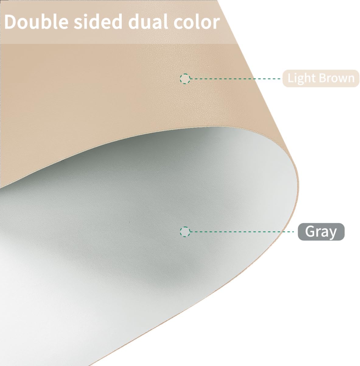 Leather Table Cover,1.8mm Thick,36x72 Inch Table Protector,Table Protector for Dining Room Table,Dining Room Table Protector Pad.(Light Brown+Gray,36x72)