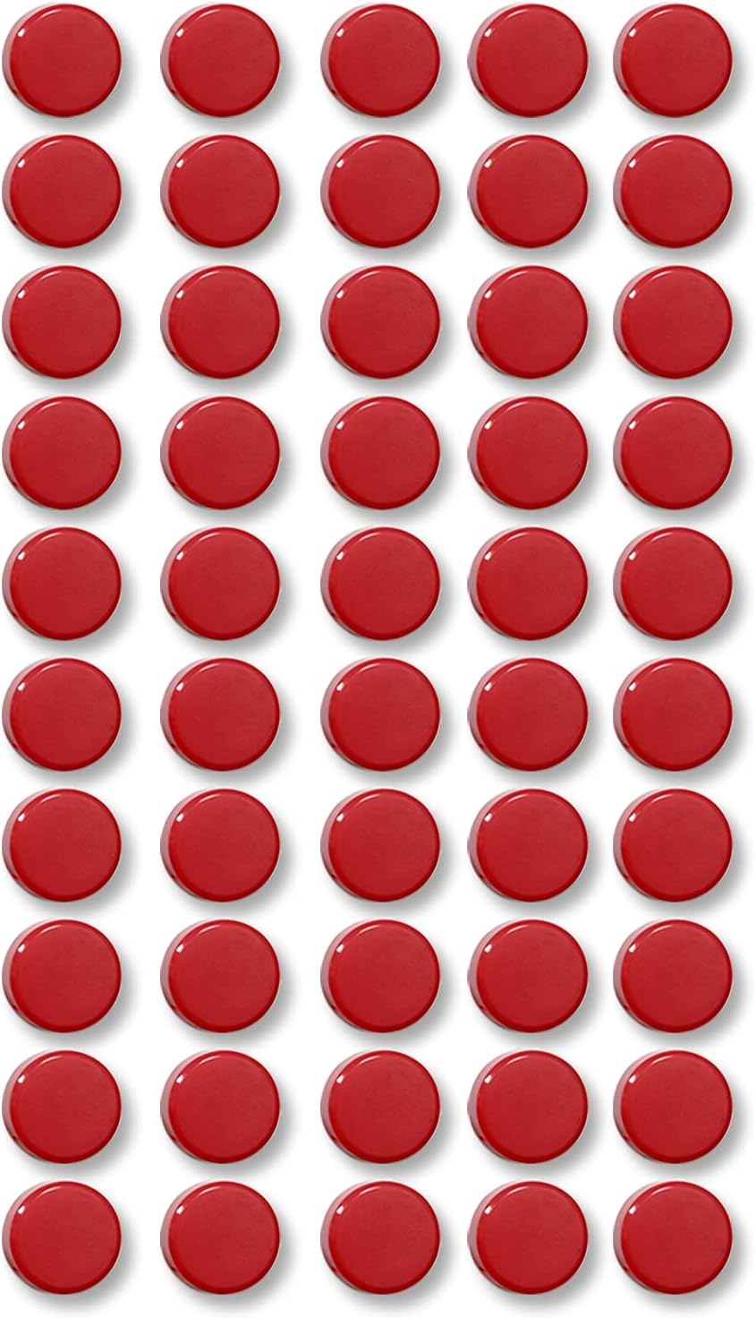 Qualsen Fridge Magnets, 50pcs Small Refrigerator Magnets for Whiteboard, Mini Cute Magnets for Locker, Whiteboard, Kitchen, Office, Classroom (Red)