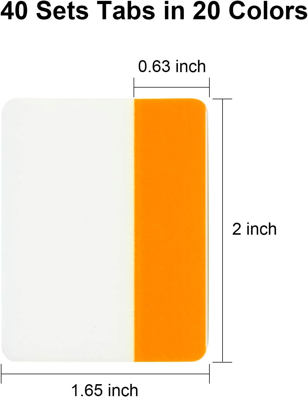 Jovitec 800 Pcs 40 Sets Sticky Tabs 2 Inch Colored Index Tabs Writable and Repositionable Labels for File Folders Books Reading Notes Classify File(Novelty Colors)