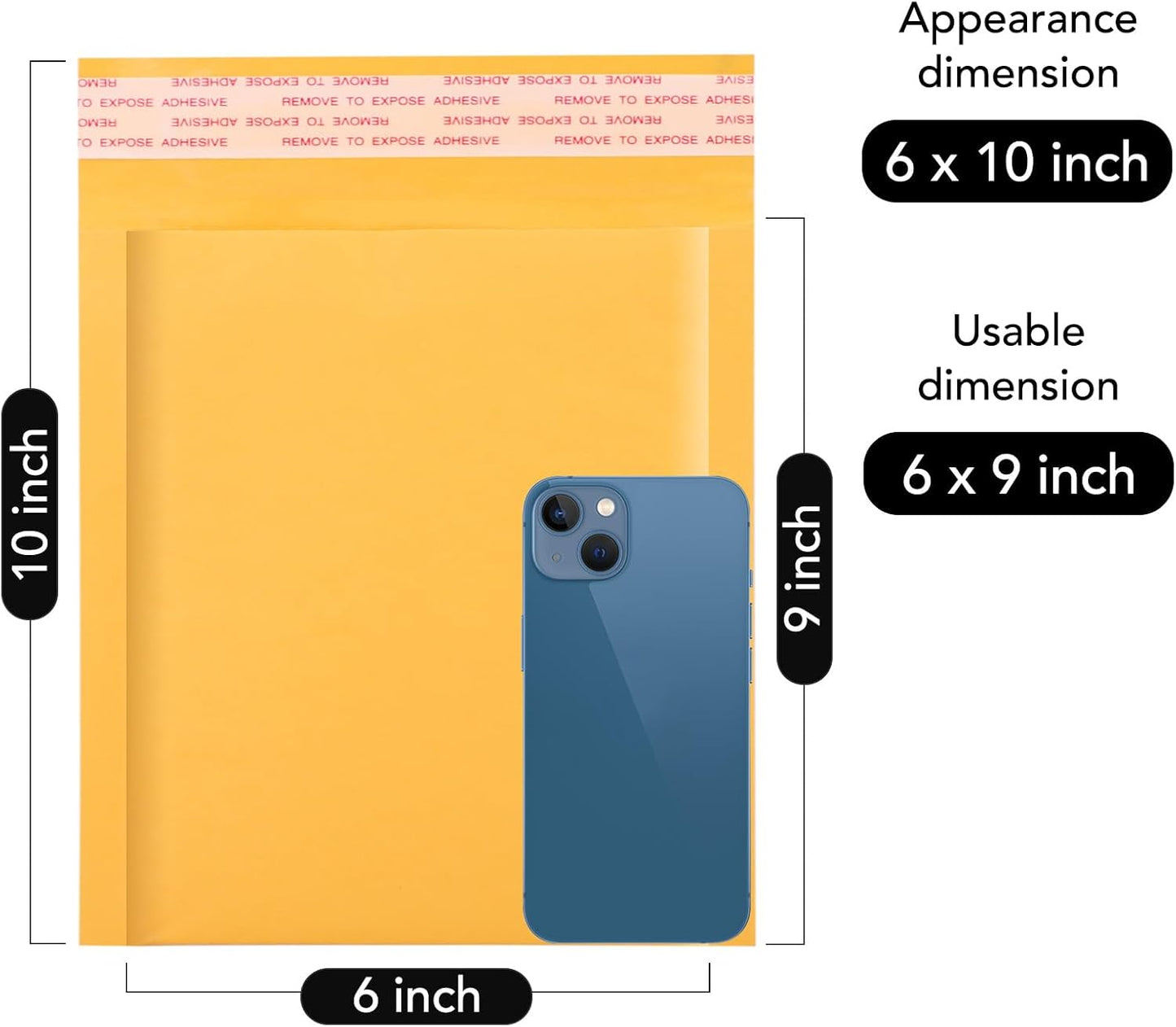 Fuxury Kraft Bubble Mailer 6x10 Inch 25 Pack,Strong Adhesion Padded Envelopes,Self Seal Bubble Envelopes, Waterproof Cushioned Padded Mailers Packaging for Small Business,Bulk #0 Mailers Yellow