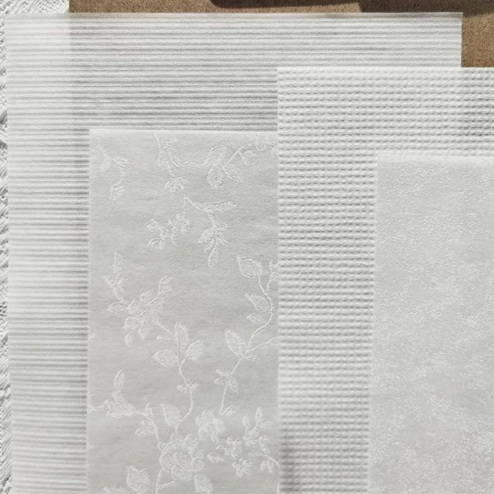 20 Sheets Scrapbook Paper A5 Size Textured Papers, White Mulberry Art Paper Craft Materials for DIY Card Making, Collage, Decoupage, Junk Journaling Supplies