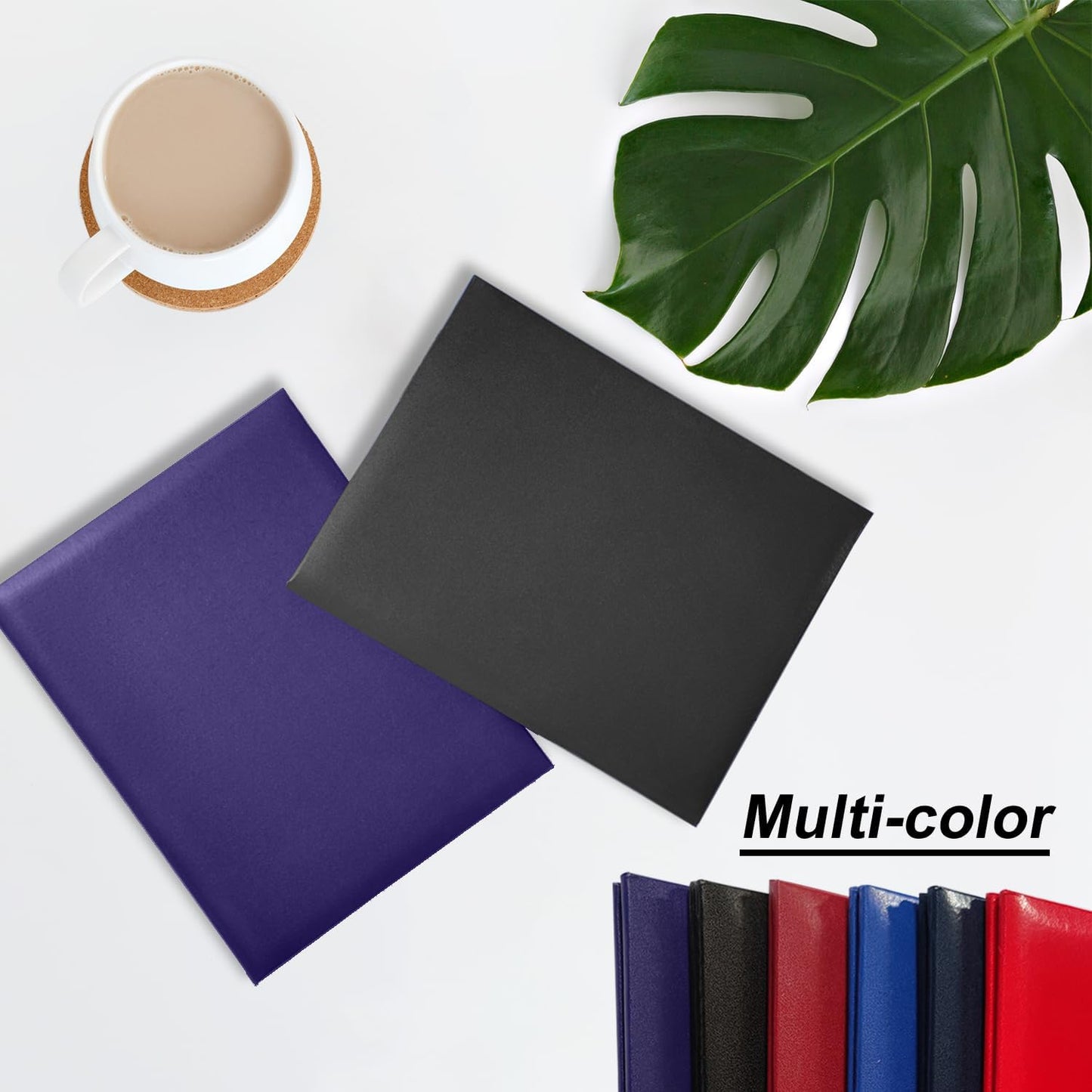 Certificate Holders 8.5"x11" Graduation Diploma Cover Document Leather Folders,White-2 Pack