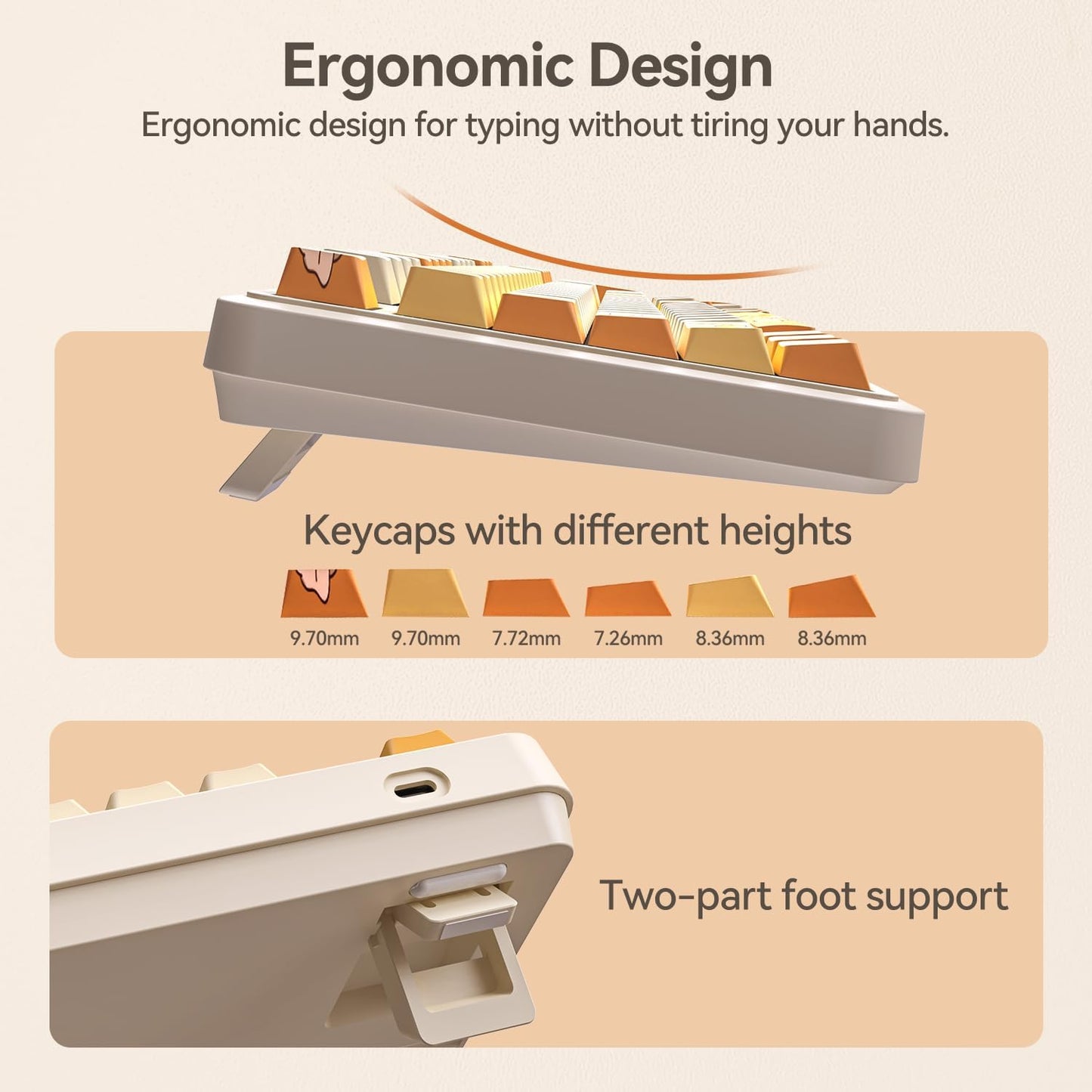 AUSDOM 98Pro Wireless Mechanical Keyboard, Tri-Mode Bluetooth/2.4GHz/USB-C Gasket Hot Swappable Custom Gaming Keyboard with Backlit, PBT Keycaps, Linear Switches, for Windows/Mac/PC (Yellow Cat Theme)