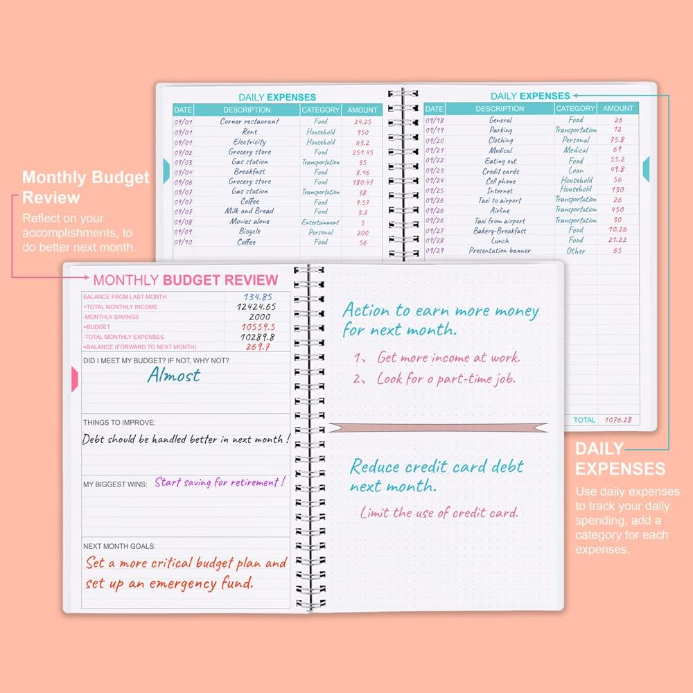 Budget Planner - Monthly Finance Organizer with Expense Tracker Notebook to Manage Your Money Effectively, Undated Finance Planner/Account Book, Start Anytime, 1 Year Use, A5, Twig