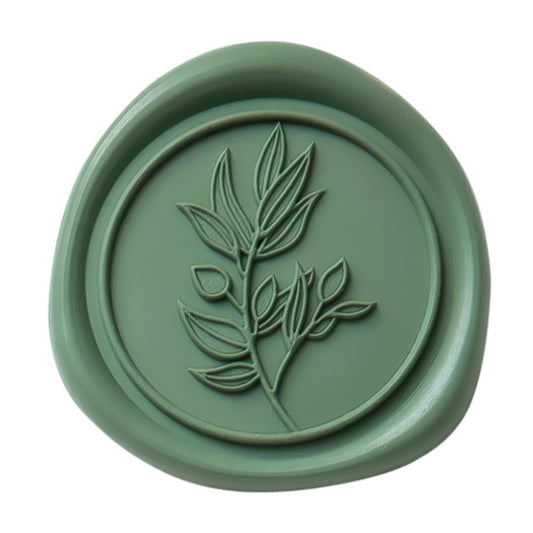 PONATIA Olive Green Wax Seal Stickers - 50 Pcs Self- Adhesive Wedding Envelopes Seal Stickers, Perfect for Invitation, Christmas Cards, Gift Wrapping, Party Menu Décor