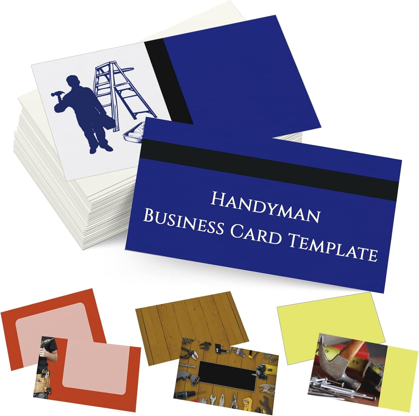 Custom Business Cards Personalized Business Cards for Small Business 300gsm Matte Paper Front & Back Sides Printed 3.5" x 2" - Handyman Template