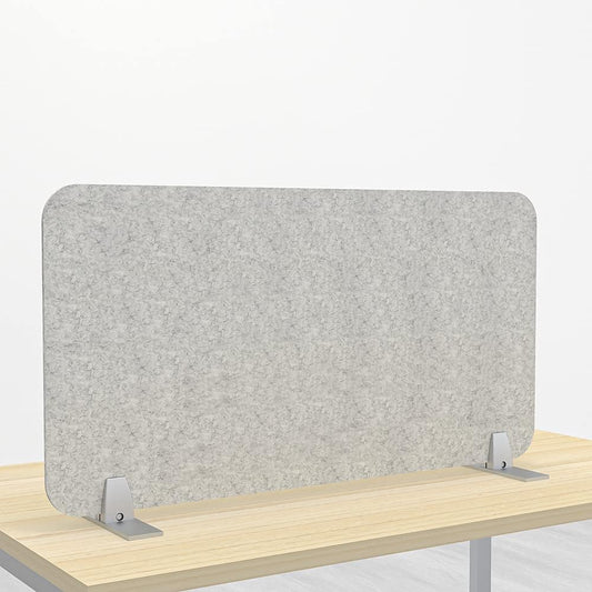 Freestanding Acoustic Desk Divider with Mount | Eco-Friendly Privacy Screen Panel | Noise Reducing Desk Partition | Tackboard Option & Easy to Install | Made from Recycled Plastic | Black - 18" X 35"