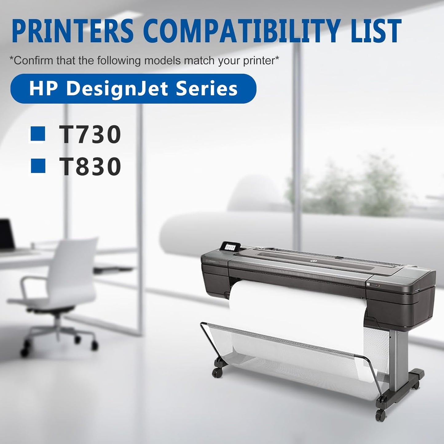 728 Ink Cartridge Set (Matte Black 300ml, Cyan, Magenta, Yellow 130ml) HP 728 Compatible with DesignJet T730 T830 MPF Large Format Plotter Printers F9J68A F9J67A F9J66A F9J65A