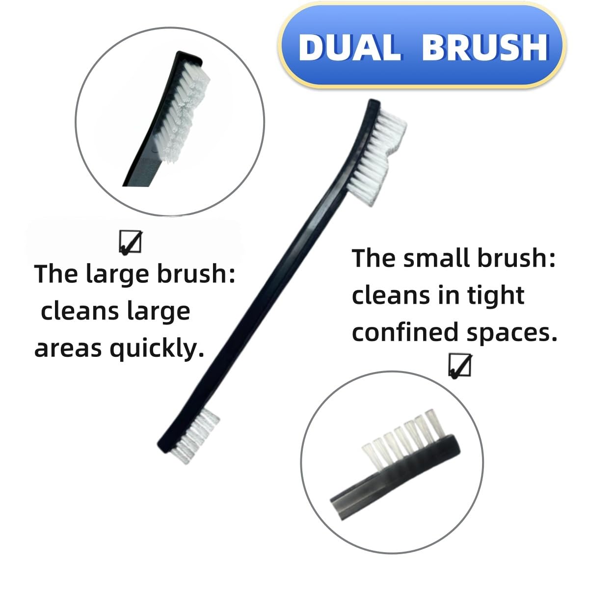 Anti-Static Nylon Bristles Deep Clean Soft Cleaning Brush: 8 Nylon Brushes for Delicate Surfaces - from Keyboard Crumbs to Aquarium Algae - Features Soft Detailing Brush, Culvert Cleaning Tool
