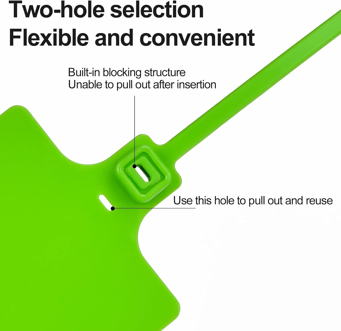 50 Green Plastic Writable Shipping Tags - Large, Waterproof, Hanging Label Ties with One Permanent Marker Pen