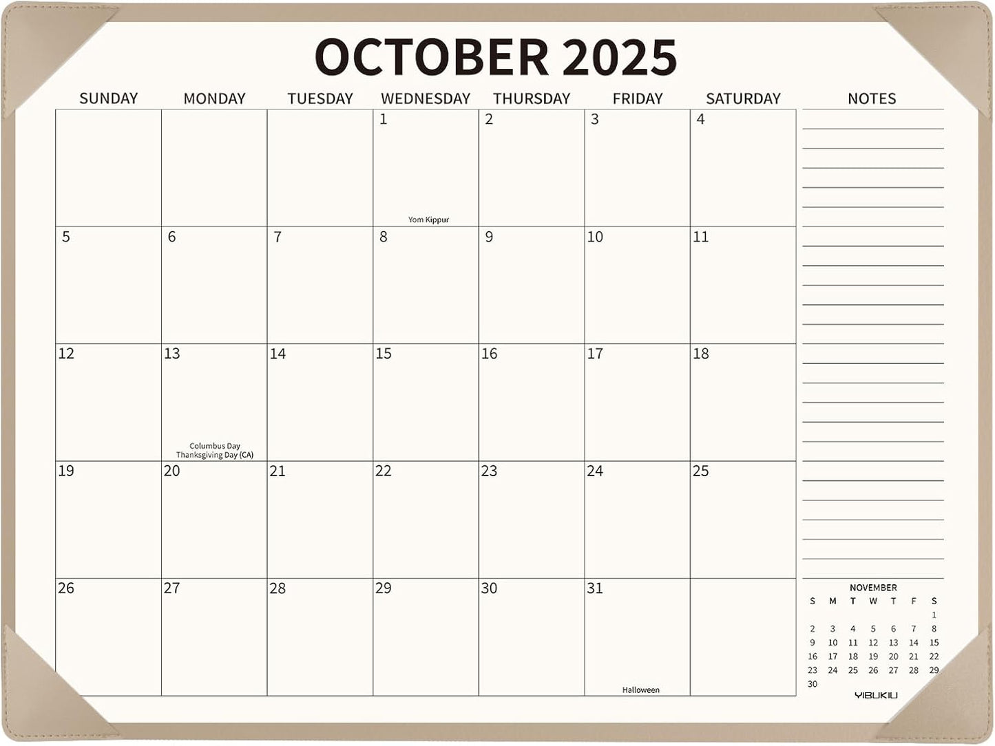 Desk Calendar 2025-2026 Large 22x17, July 2025-December 2026, 18 Months Big Desk Pad Calendar with Desktop Mat and Plastic Cover for Home Office School Planning, Apricot