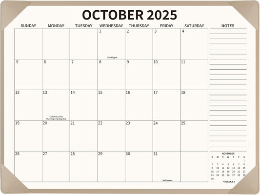 Desk Calendar 2025-2026 Large 22x17, July 2025-December 2026, 18 Months Big Desk Pad Calendar with Desktop Mat and Plastic Cover for Home Office School Planning, Apricot