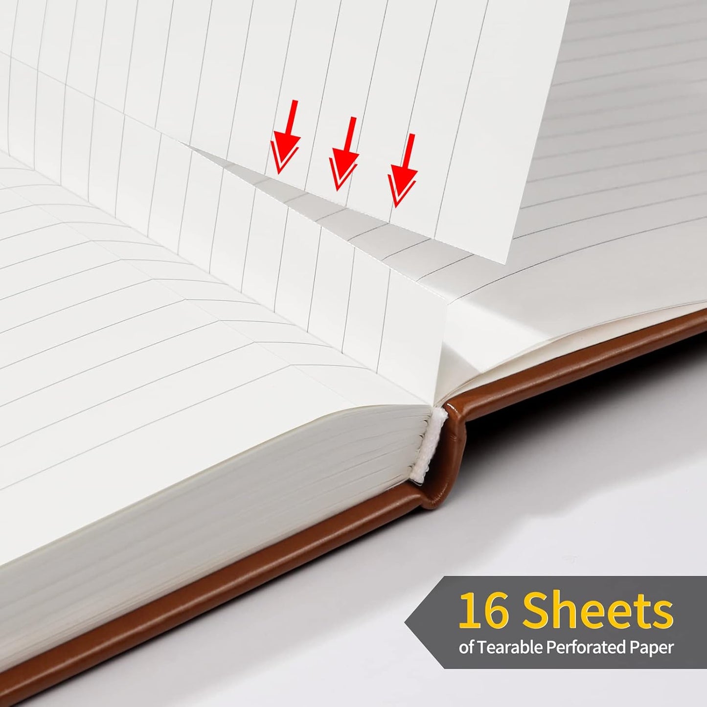 Annecy Lined Journal Notebook, Hardcover Numbered College Ruled Journal, Medium 5.5x 8.25, 160 Pages 100GSM Writing Paper, Brown