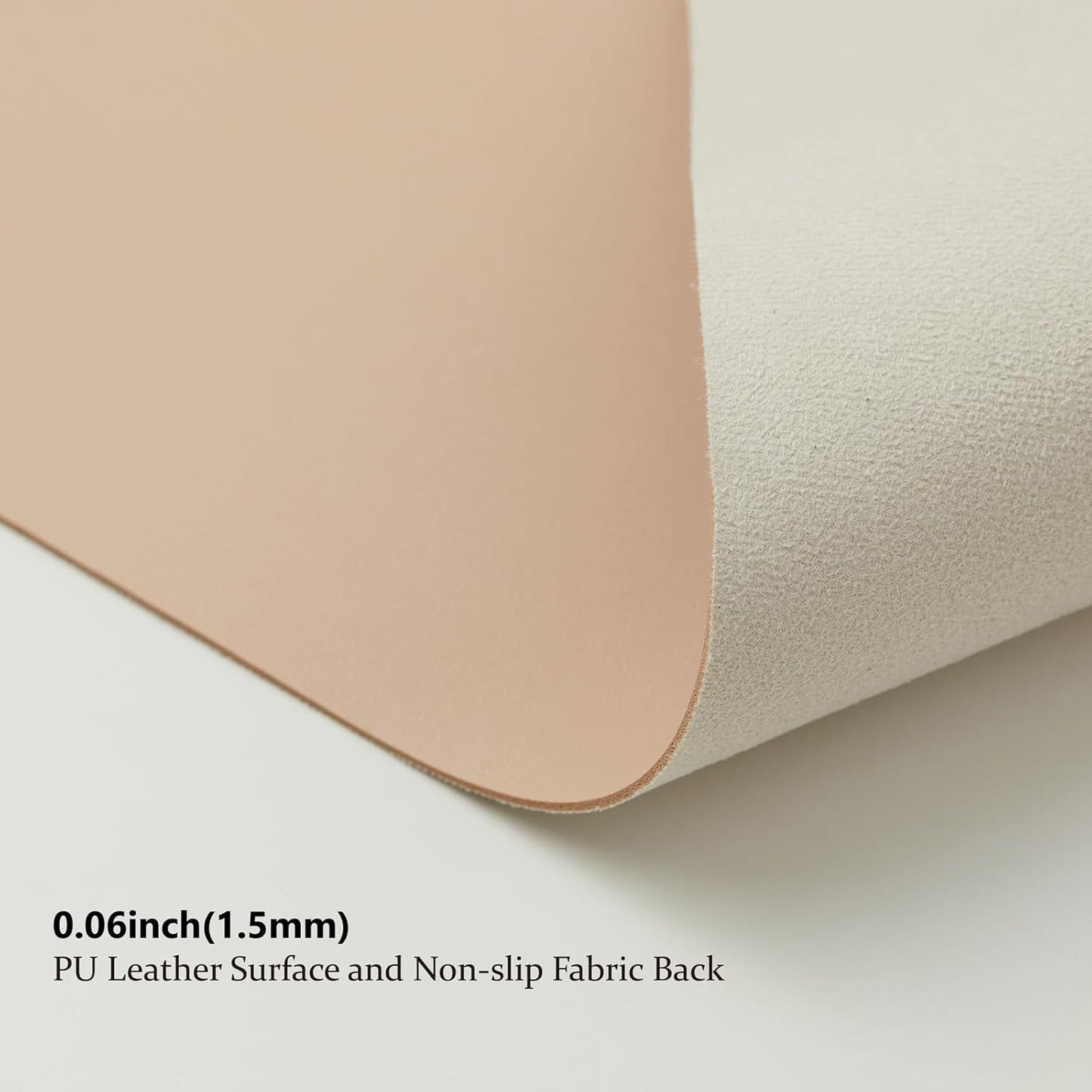 Compact Leather Desk Mat - Small Non-Slip PU Desk Pad for Office and Home - Desk Organization and Accessories - Ideal for Large Mouse Pad and Small Desk Mats on Top of Desks (Apricot,23.6"x 11.8")
