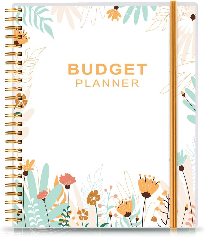 Budget Planner - Monthly Finance Organizer with Expense Tracker Notebook to Manage Your Money Effectively, Undated Finance Planner/Account Book, Start Anytime, 1 Year Use, A5, Yellow Flower