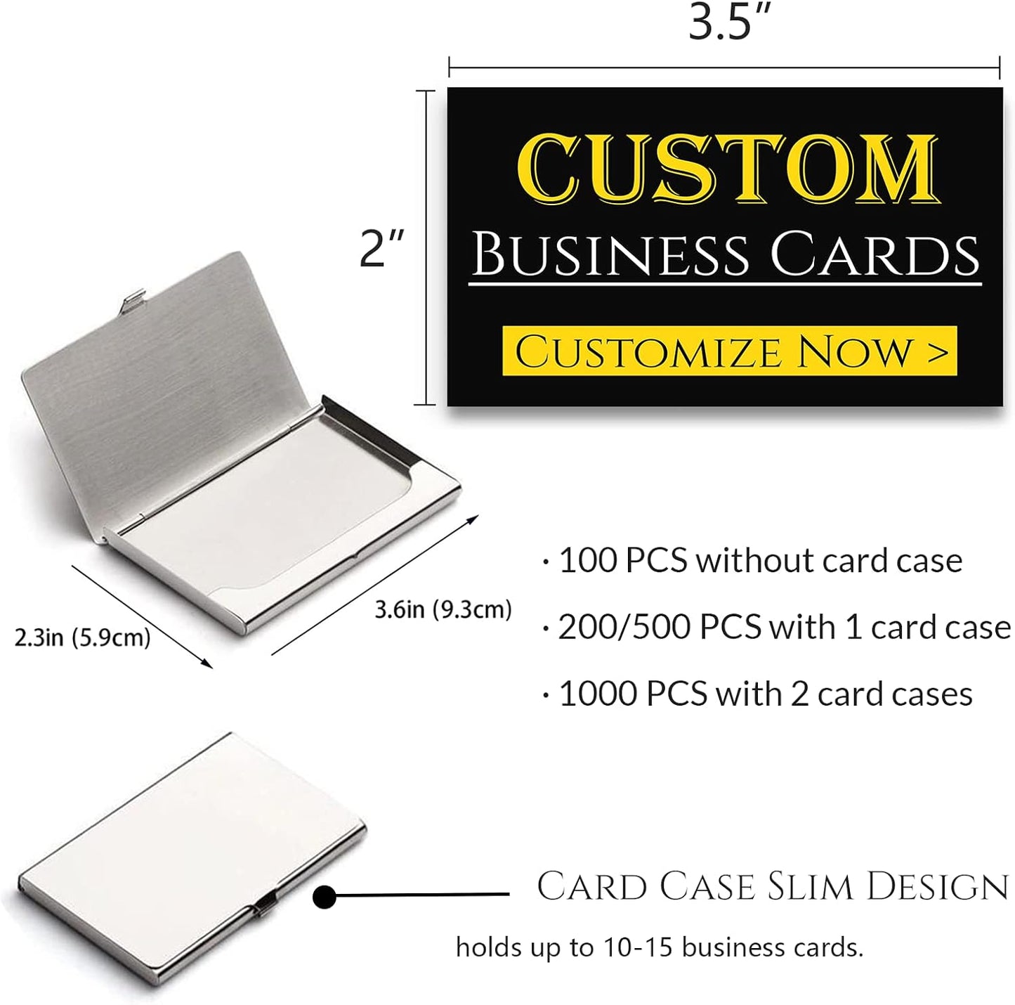 Custom Business Cards Personalized Business Cards for Small Business 300gsm Matte Paper Front & Back Sides Printed 3.5" x 2" - Custom Business Cards1