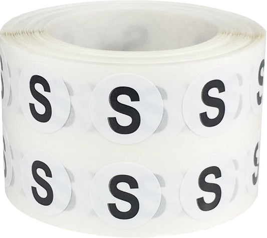 Letter S Inventory Labels .5 Inch Round Circle Dots 1,000 Adhesive Stickers