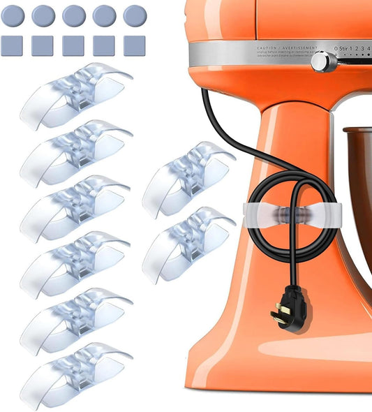Appliance Cord Organizer for Kitchen Appliances Stick On Cable Winder Keeper, Hook Clip for Kitchenaid Mixer, Home Gadget Accessories for Easy Storage and Organization(8PCS)