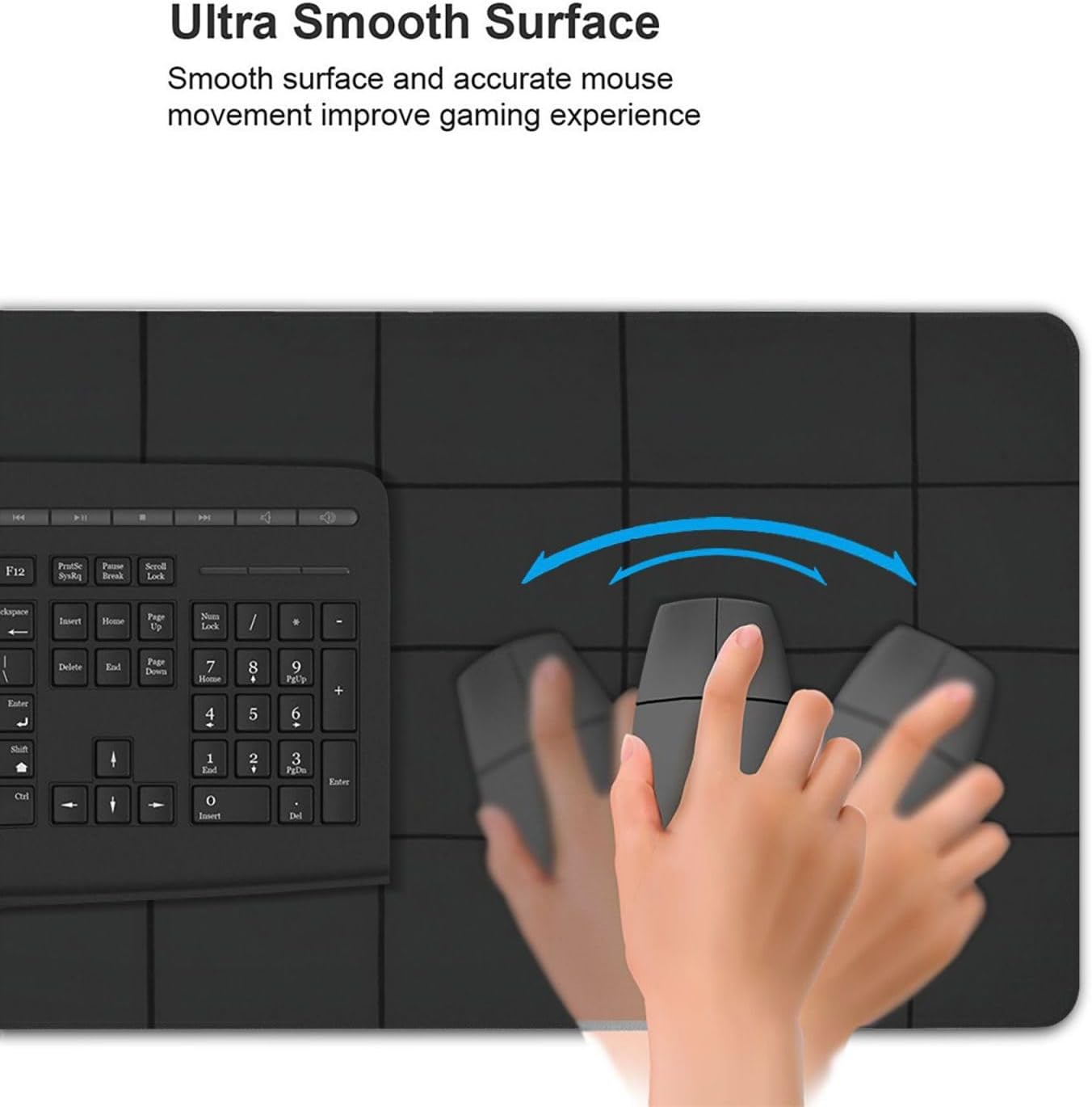 35.4 x 15.7 in, Waterproof XXL Large Mouse Pad for Desk, Extended Keyboard Mouse Mat for Computer Office, Big Laptop Mouse pad, Gaming Pc-Grid Grey Background