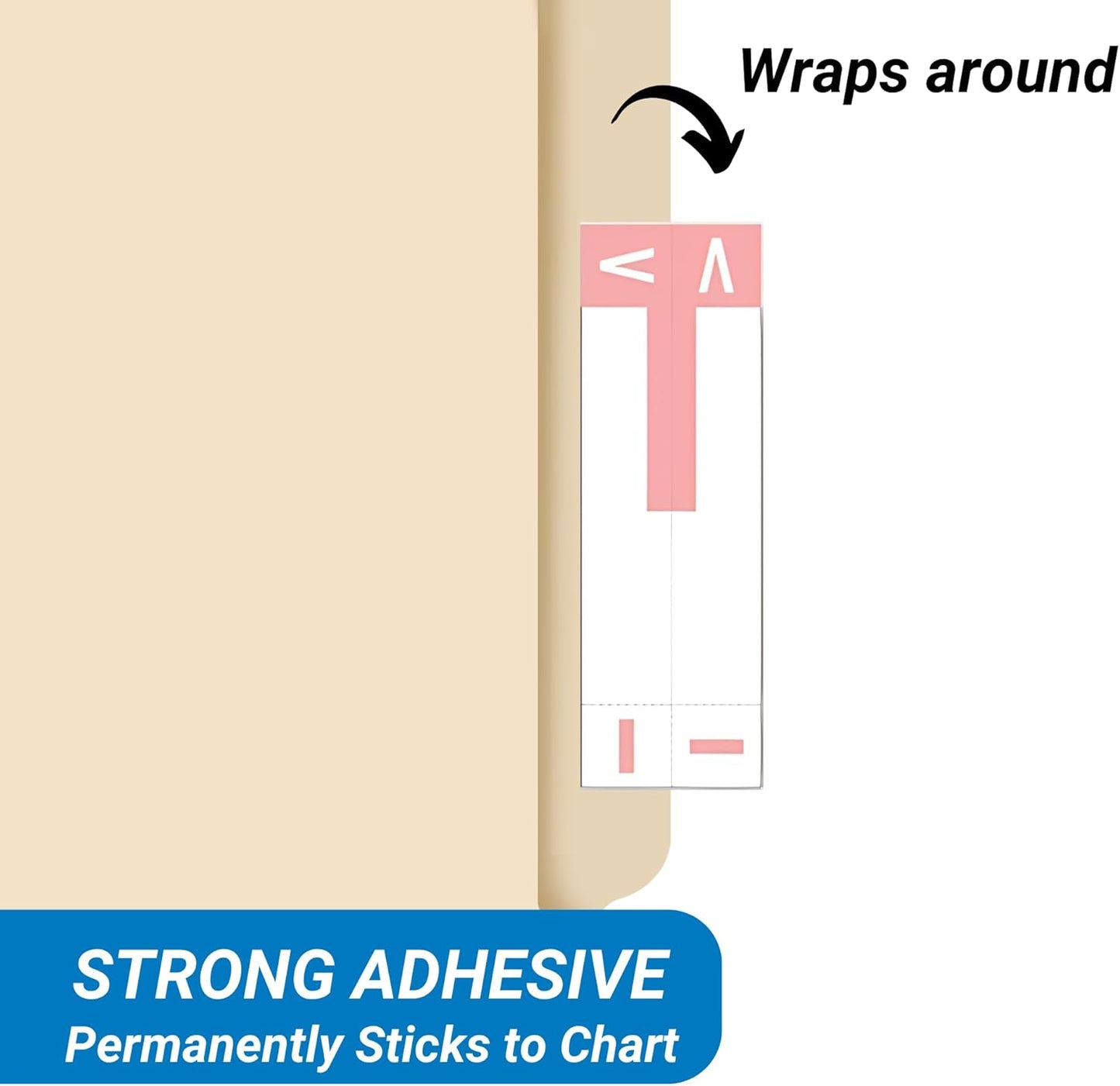 Doctor Stuff - File Folder Labels, Alphabet Letters, I/V, Compatible with Smead NCC - SNCC Series Alpha Stickers Pink, 1-5/32" x 3-5/8, 100/Package