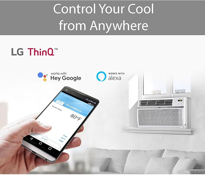 LG 14000 BTU Window Air Conditioners [2023 New] Remote Control WiFi Enabled App Ultra-Quite Washable Filter Cools 800Sq.Ft for Large Room AC Unit air conditioner Easy Install White LW1521ERSM1