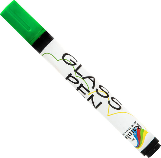 Glass Pen Window Marker: Liquid Chalk Pens for Glass, Whiteboard Markers with Washable Paint - Graduation, Car Windows, Mirror Pen, Storefront, Wedding, Parade, Party & Holiday (Green, Fine Tip)