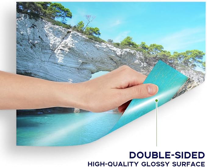 Double Sided Glossy Photo Paper 8.5x11 100 Sheets, Goefun 200GSM/54LB Inkjet Printer Paper 8.5 x 11 Glossy for Crafting, Chip Bags, Calendars, Menus, Cards and Invitations