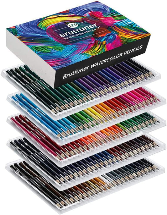 LBW Watercolor Pencils 120 Professional Water Colored Pencils for Adult Coloring Book Blending Sketching