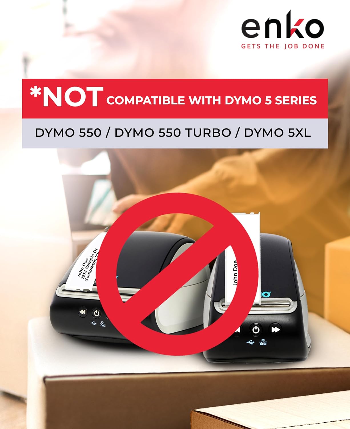 enKo Compatible for Dymo 30336 Labels (1 x 2-1/8 inches) - 48 Rolls, 24,000 Labels for Dymo LabelWriter 450 Turbo Printer and 4XL - Direct Thermal Address, Shipping and Barcode Label