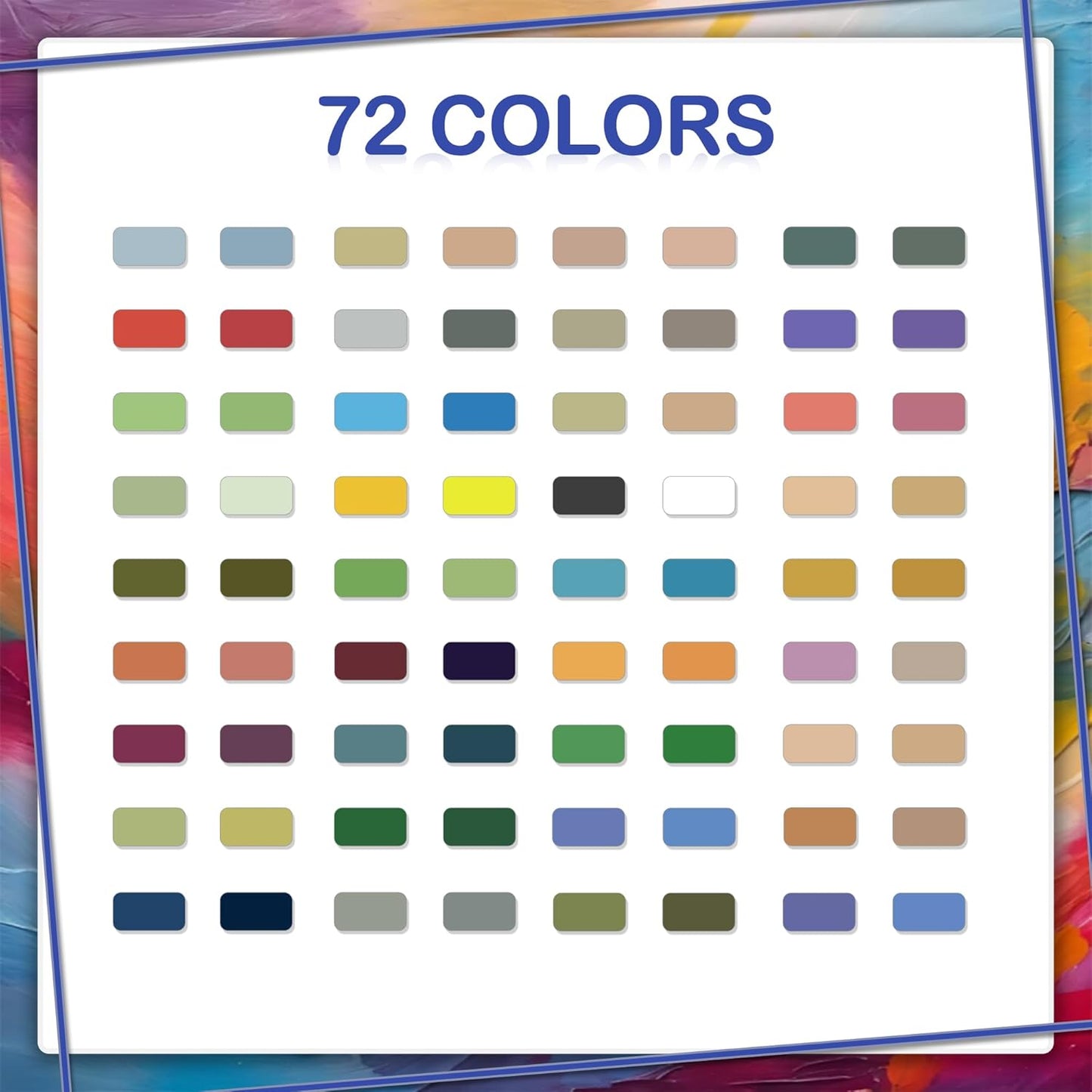 72 Dual Tip Acrylic Paint Markers, Double Color Acrylic Paint Pens for Rock Painting, Ceramic, Stone, Wood, Canvas, Stone, DIY Art Supplies