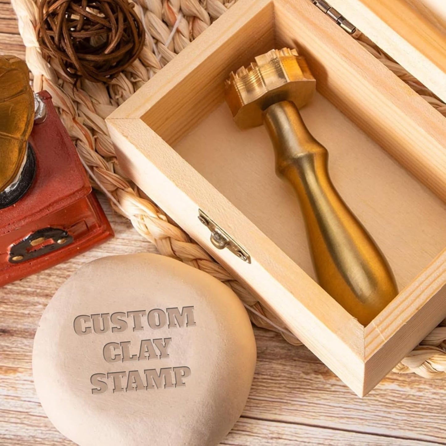 Custom Pottery Stamps for Clay Personalized Pottery Tool Kit Stamp with Own Design Signature Letters Gift for Potters DIY Lovers-2"