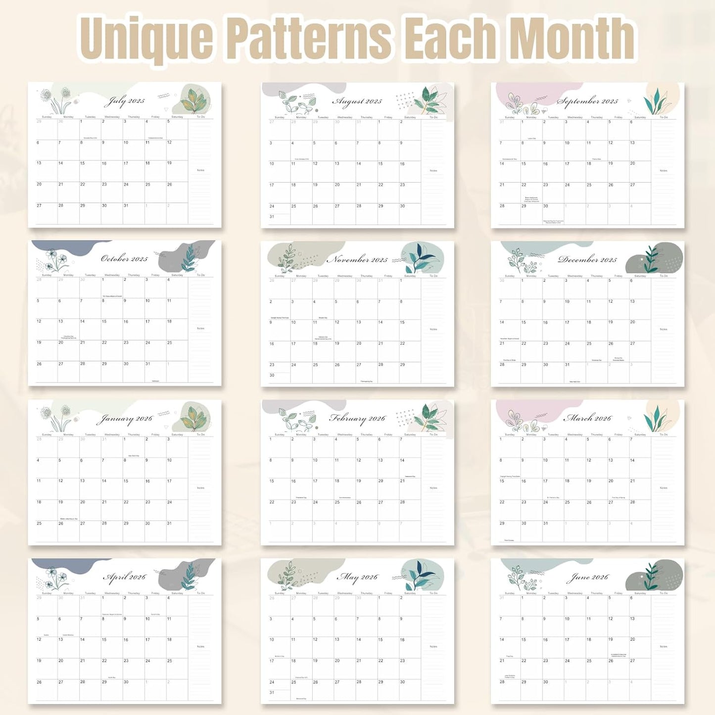 Gannyfer Large Desk Calendar 2025-2026 with Desktop Mat,22" x 17" Desktop Pad Calendar, 18 Month Table Calendar from July 2025 to Dec 2026, Office Supplies Perfect for Home School and Office - Gray