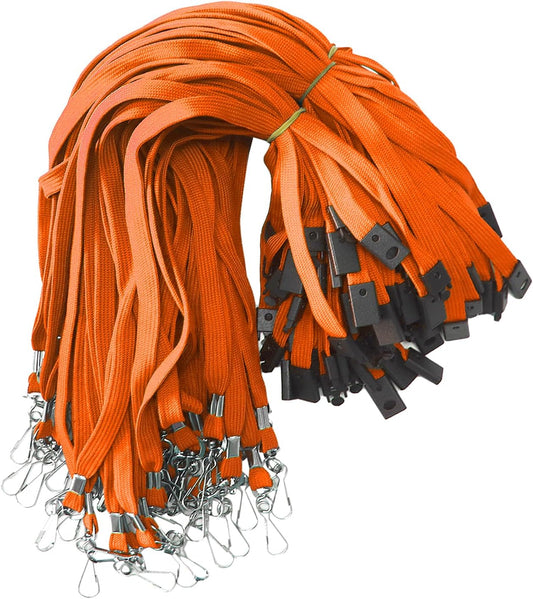60 Pcs Breakaway Lanyards Safety Orange Lanyard with Swivel J Hook Premium Bulk Flat Lanyards 36" for ID Name Badge Holder, ID Badges Cruise, School, Students, Coach, Festival and Hang Keys