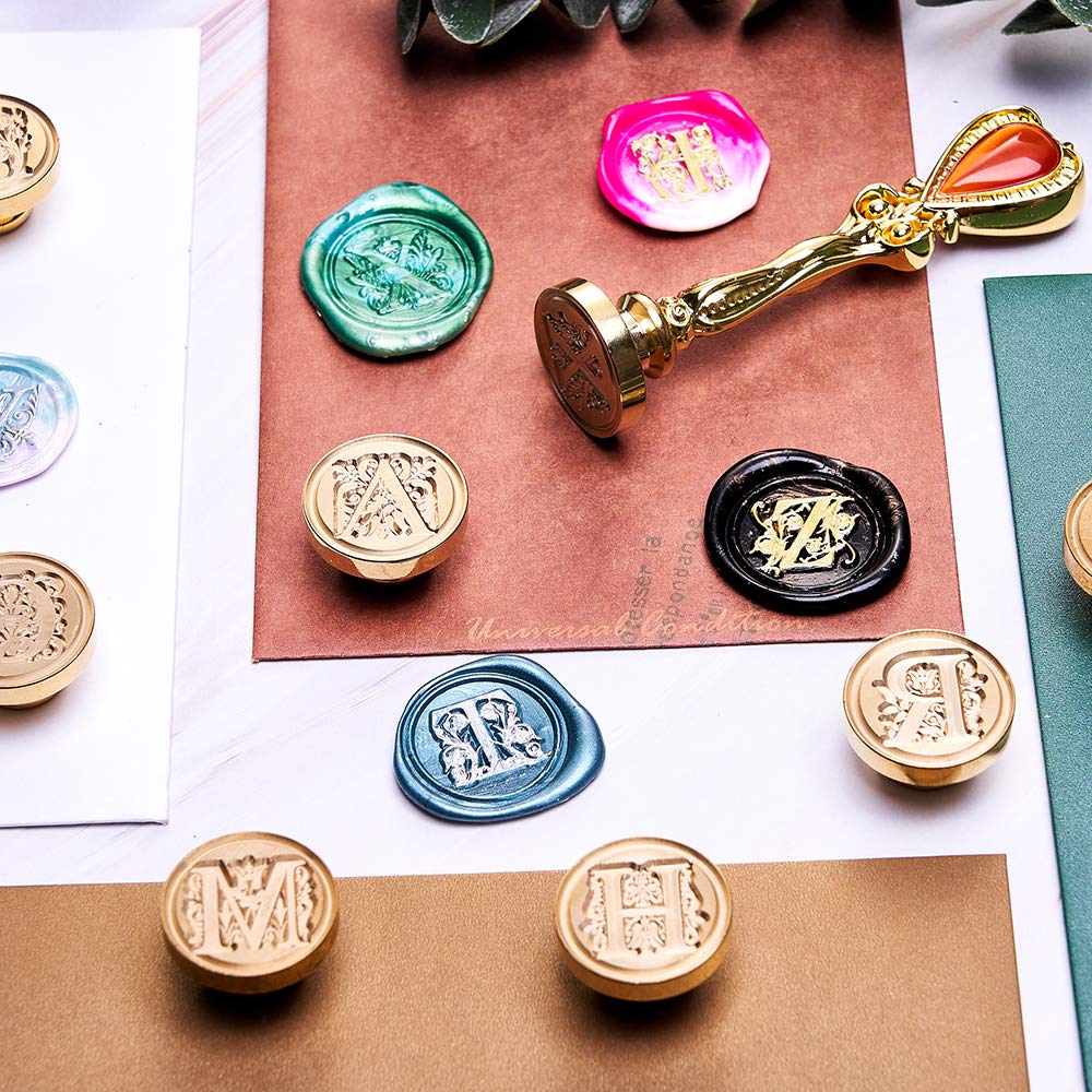 Lucky Goddness Alphabet Brass Wax Stamp, T Letter Sealing Wax Stamp