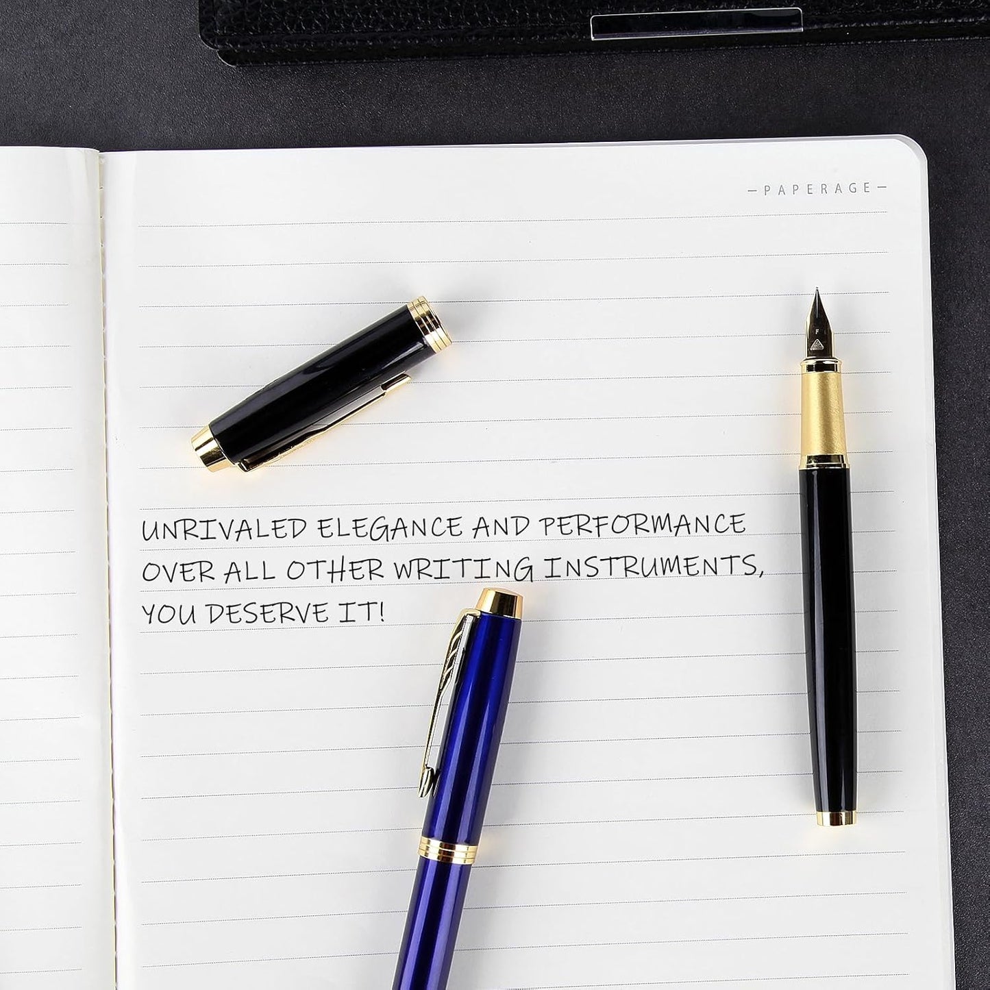 Fountain Pen, luxury Fine point smooth writing pens for journaling fancy pen with Gift Case 8 black ink cartridges an ink converte an EF nib nice pens writer gifts-Matte Red