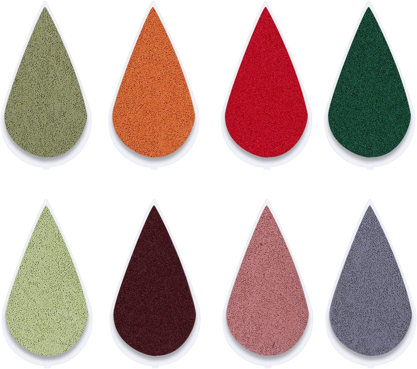 Petal Ink Pads for Rubber Stamps Waterdrop Shaped Stamp Pads with 8 Assorted Colors (Set 1004)