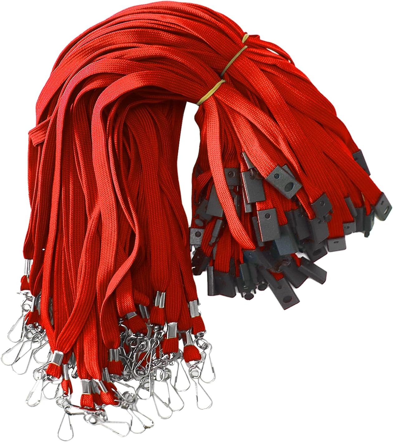 60 Pcs Breakaway Lanyards Safety Red Lanyard with Swivel J Hook Premium Bulk Flat Lanyards 36" for ID Name Badge Holder, ID Badges Cruise, School, Students, Coach, Festival and Hang Keys