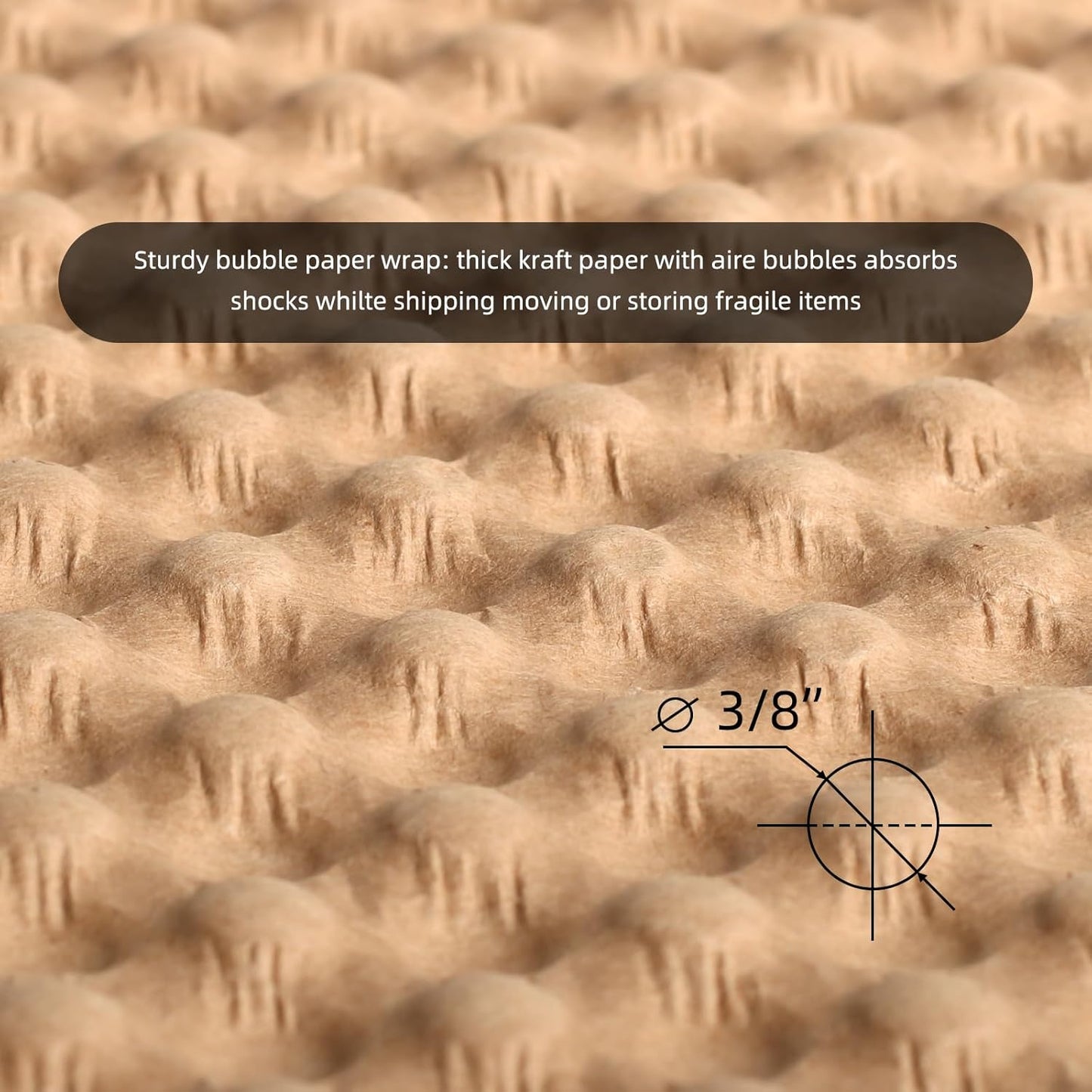 Bubble Paper Wrap 245ft*12in Packing Paper Sheets Durable Kraft Packing Paper for Moving Shipping and Storing Delicate Items Eco Friendly Packing Paper Alternative Paper Filler for Moving Boxes（Brown）