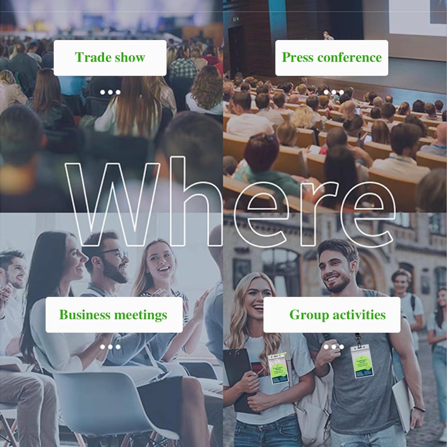 300 Pack Name ID Badge Holder,Plastic Badge Holder for Lanyard, Vertical Extra Thick 3.9" x 2.7" Waterproof Name tag Holder for School/Office/Hospital/Exhibition/Party/Badge Swipe Cards or Credit Card