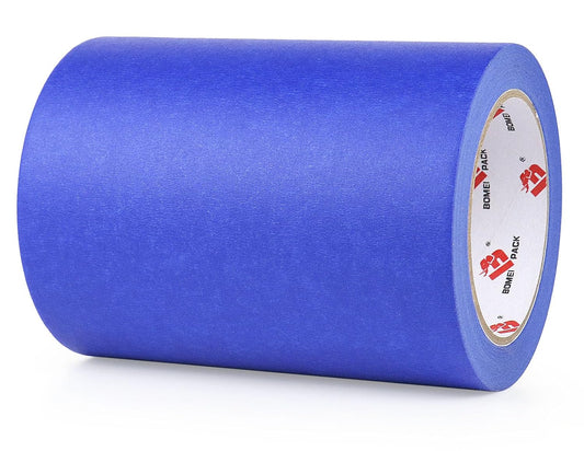 BOMEI PACK Wide Blue Painters Tape 6 Inches x 40 Yards, 3D Printing Tape for Laser Cutting, 21-Day Clean Removal Wide 6'' Masking Tape