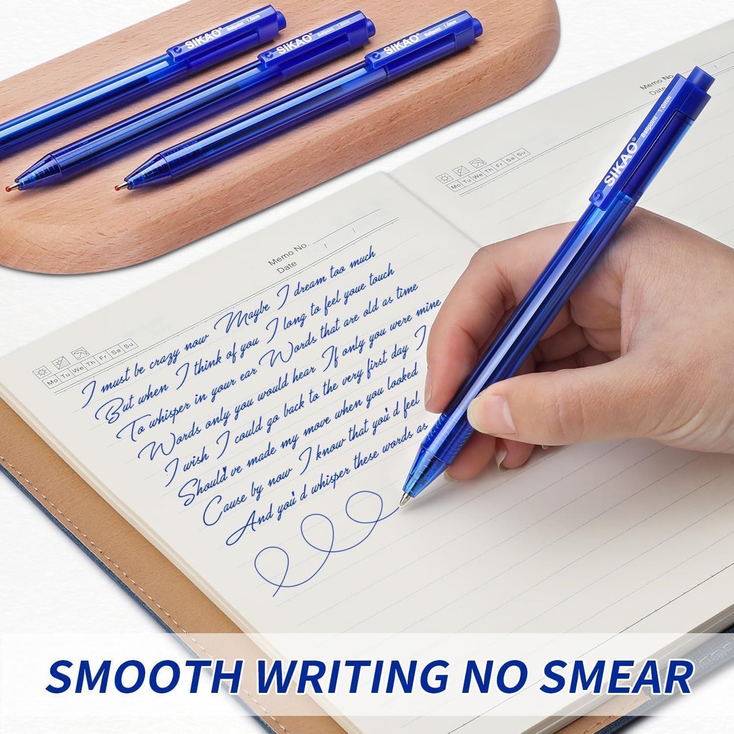 Blue Pens | 60 Pack Retractable Ballpoint Pens Multipack | Blue Ink Medium Point 1.0mm | Smooth Writing Ball Point Pens | School Office Supplies, Box of Pens Bulk (Blue Ink)