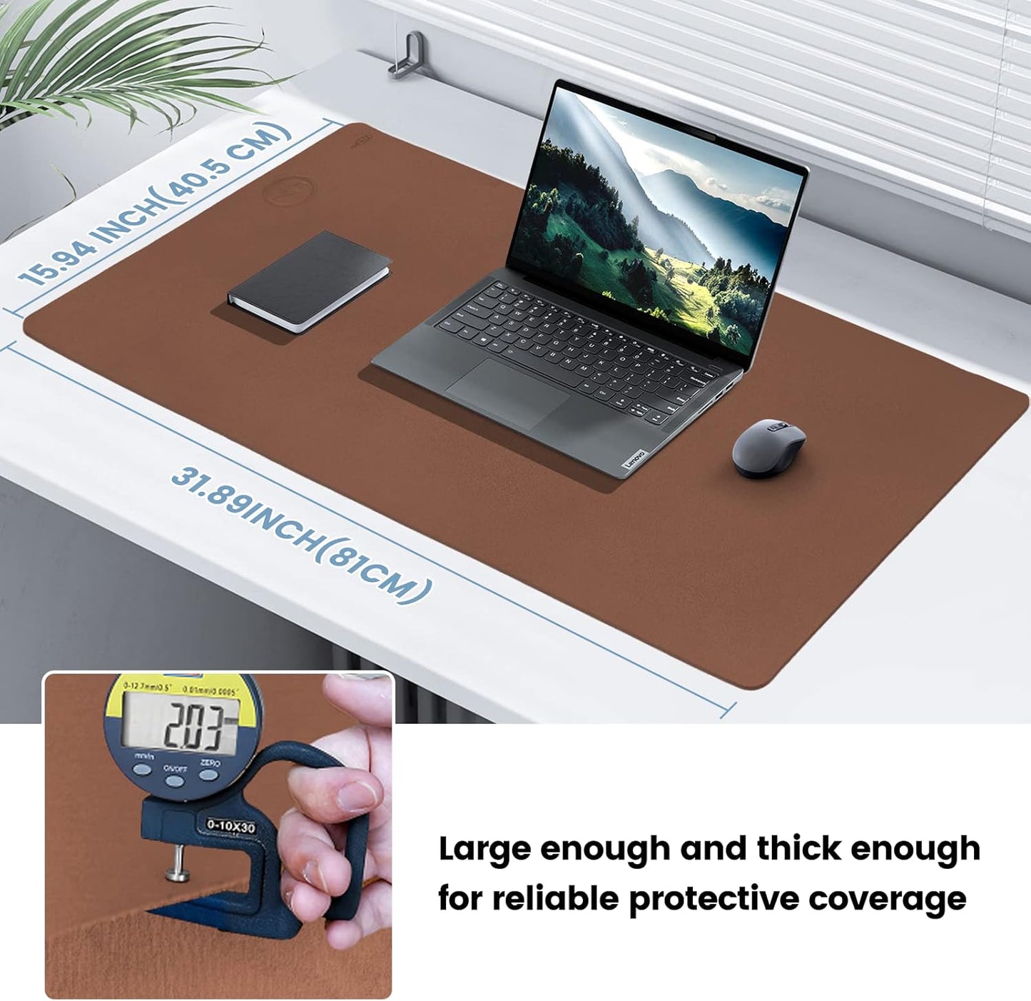Desk Mat Wireless Charging Mouse Pad Large 32x16 Journey Desk Pad Mat with Wireless Charger Waterproof Leather Computer Mat with Phone Charger Mousepad Non-Slip for Keyboard and Mouse