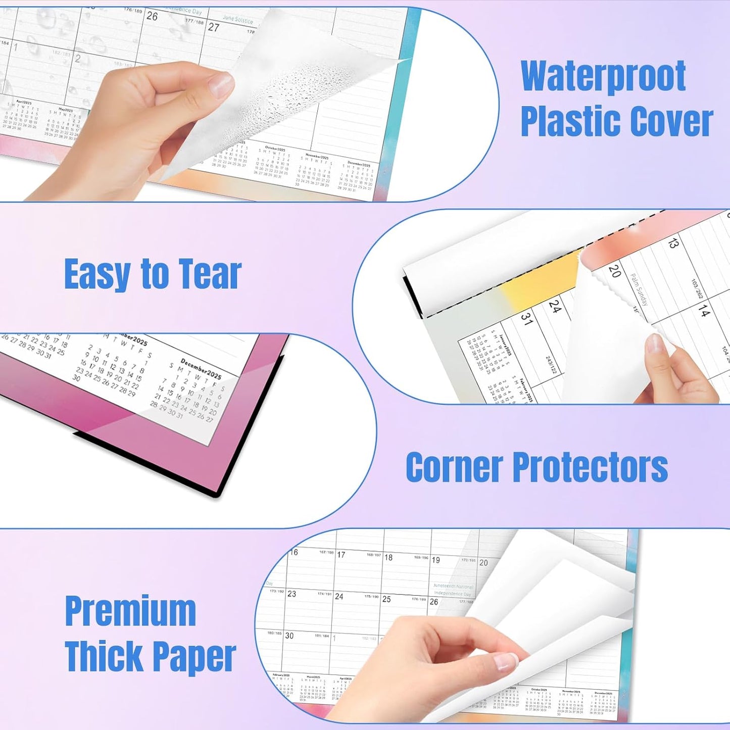 Gannyfer Desk Calendar 2025-2026, Large 22"x17" Monthly Calendar, July 2025 - Dec 2026, 18 Month Yearly Desktop Calendar with Notes, for Family, Office, and School(6 Stickers)