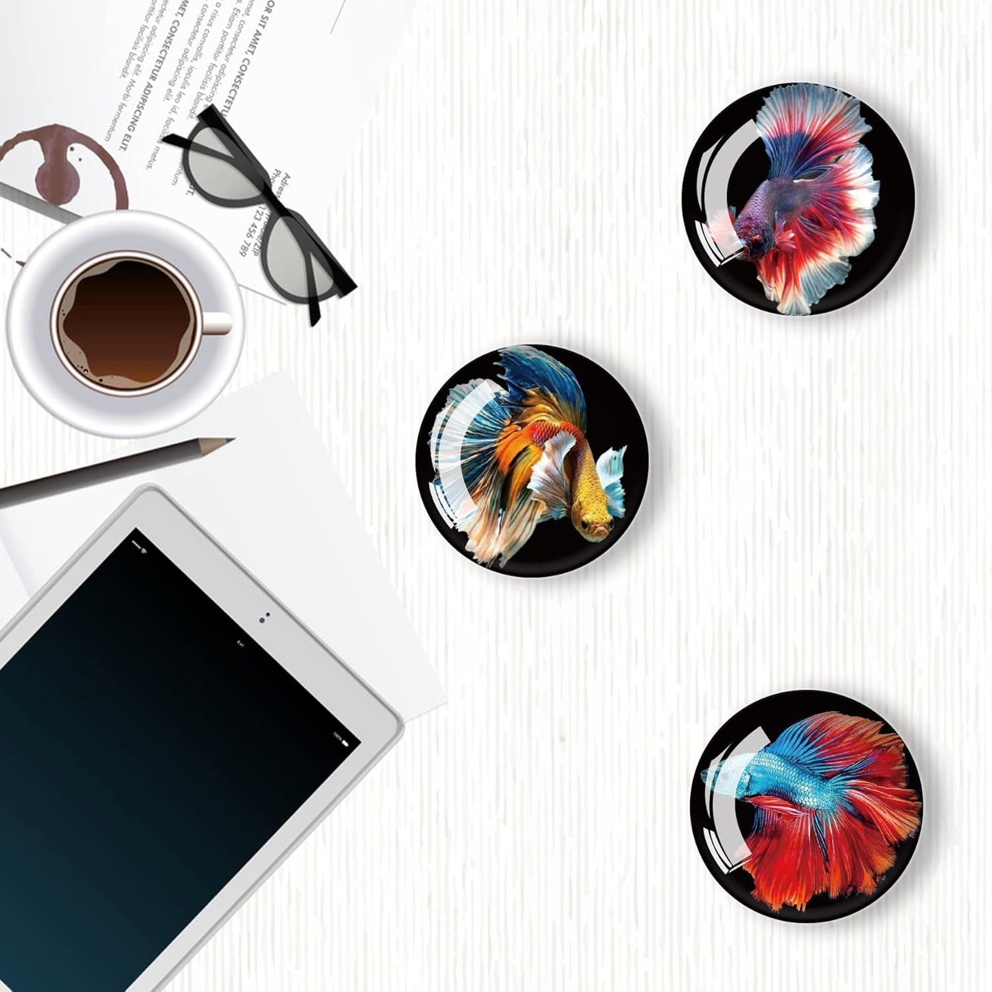 12Pcs Glass Strong Magnetic Refrigerator Magnet Fridge Sticker,Fish Fridge Magnets Decoration for Crafts,Strong Fridge Magnets for Kitchen, School,Office Whiteboard, Cabinet and Dishwasher