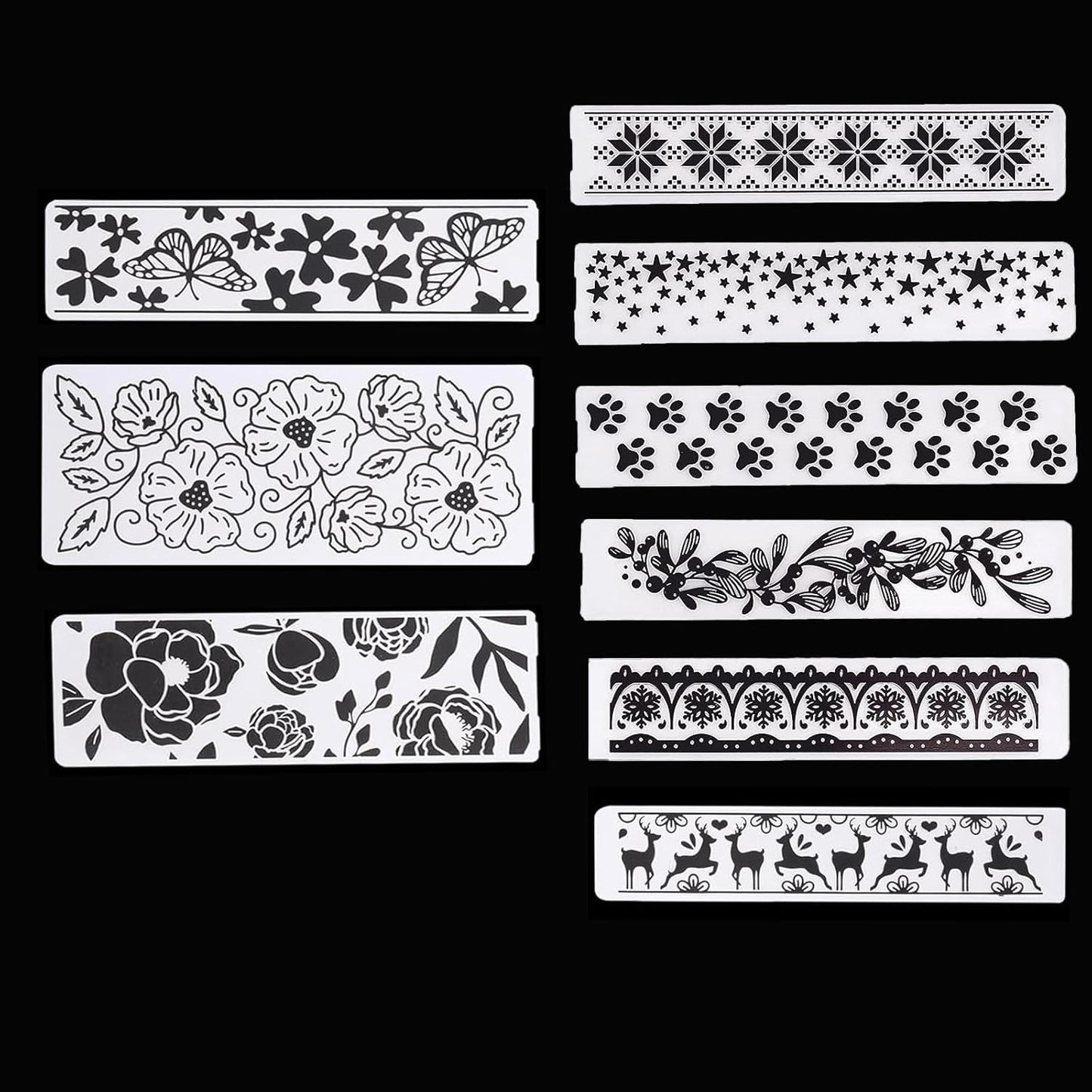 9Pcs Plastic Embossing Folders for Card Making Embossing Machine Template Mold Paper Card Embossing Stencil Flower Leaf Embossing Folder for Scrapbook Photo Album DIY Craft Decoration
