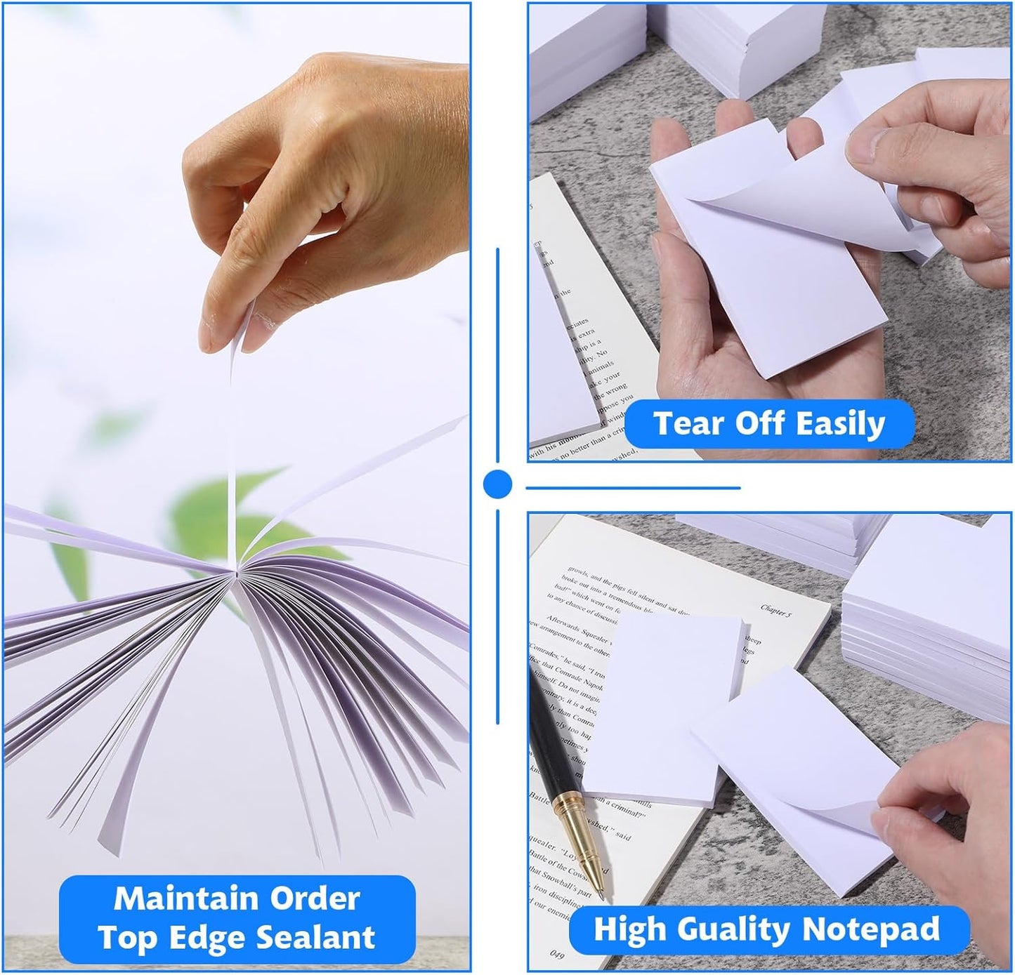 72 Pack Paper Note Pads White Memo Pad Blank Writing Pad Memo Scratch Pads for Waitress Waiter Book to Do Grocery List Small Notebook Restaurant Checkbook, White (2.2 x 3.7 Inch)